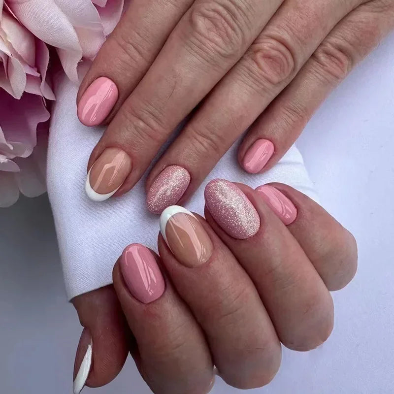 24 Pcs Almond Press On Acrylic Nails