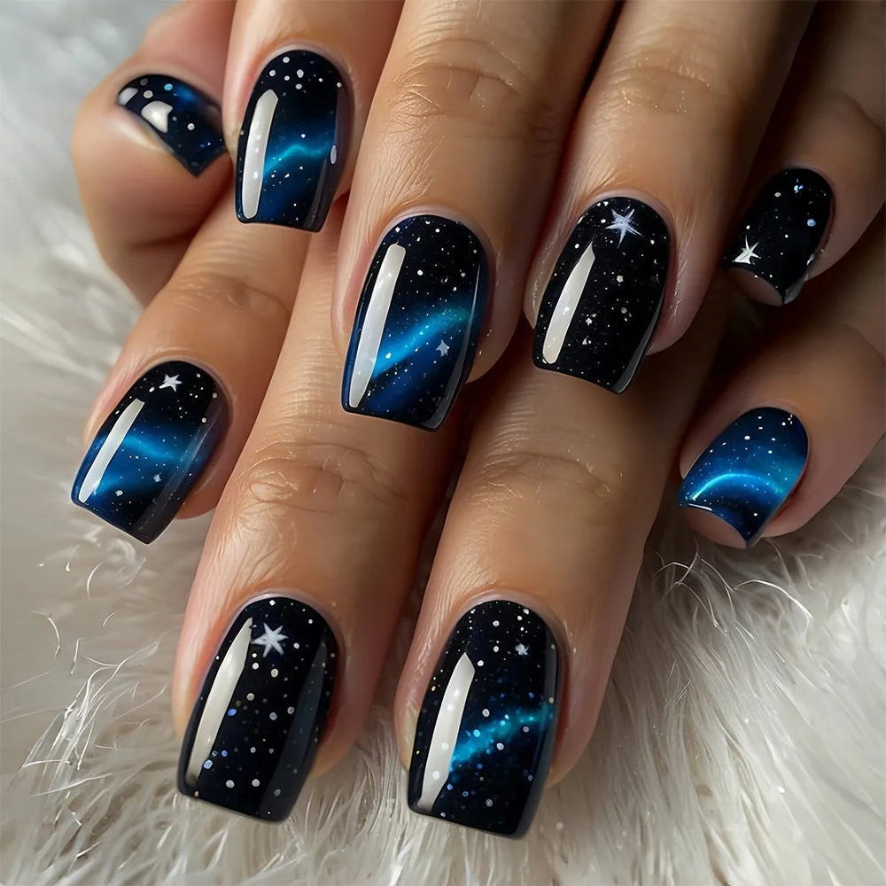 24pcs Flower Design Press On Nails Set-8