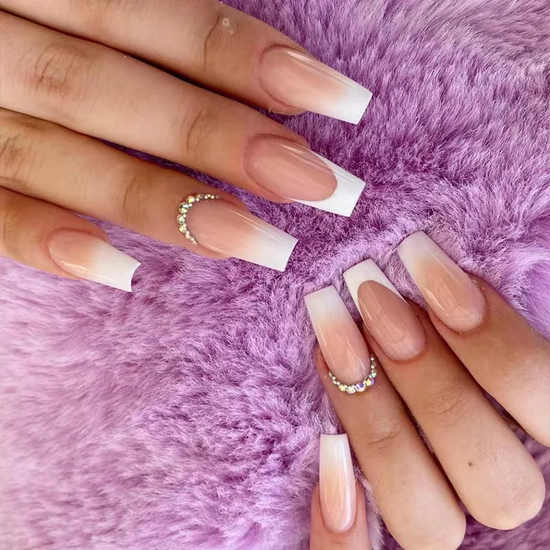 24pcs Flower Design Press On Nails Set-20