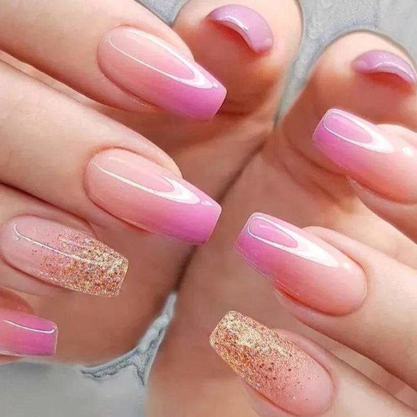 24pcs Flower Design Press On Nails Set