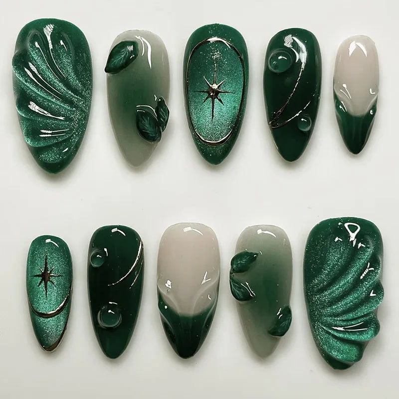24pcs French Almond Press On Nails