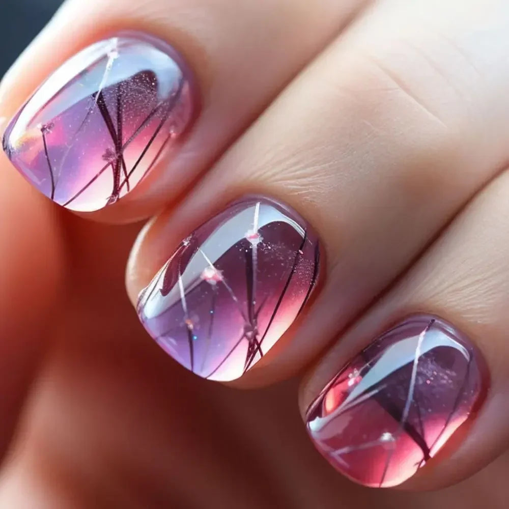 24pcs French Press on Nails Waterproof Set