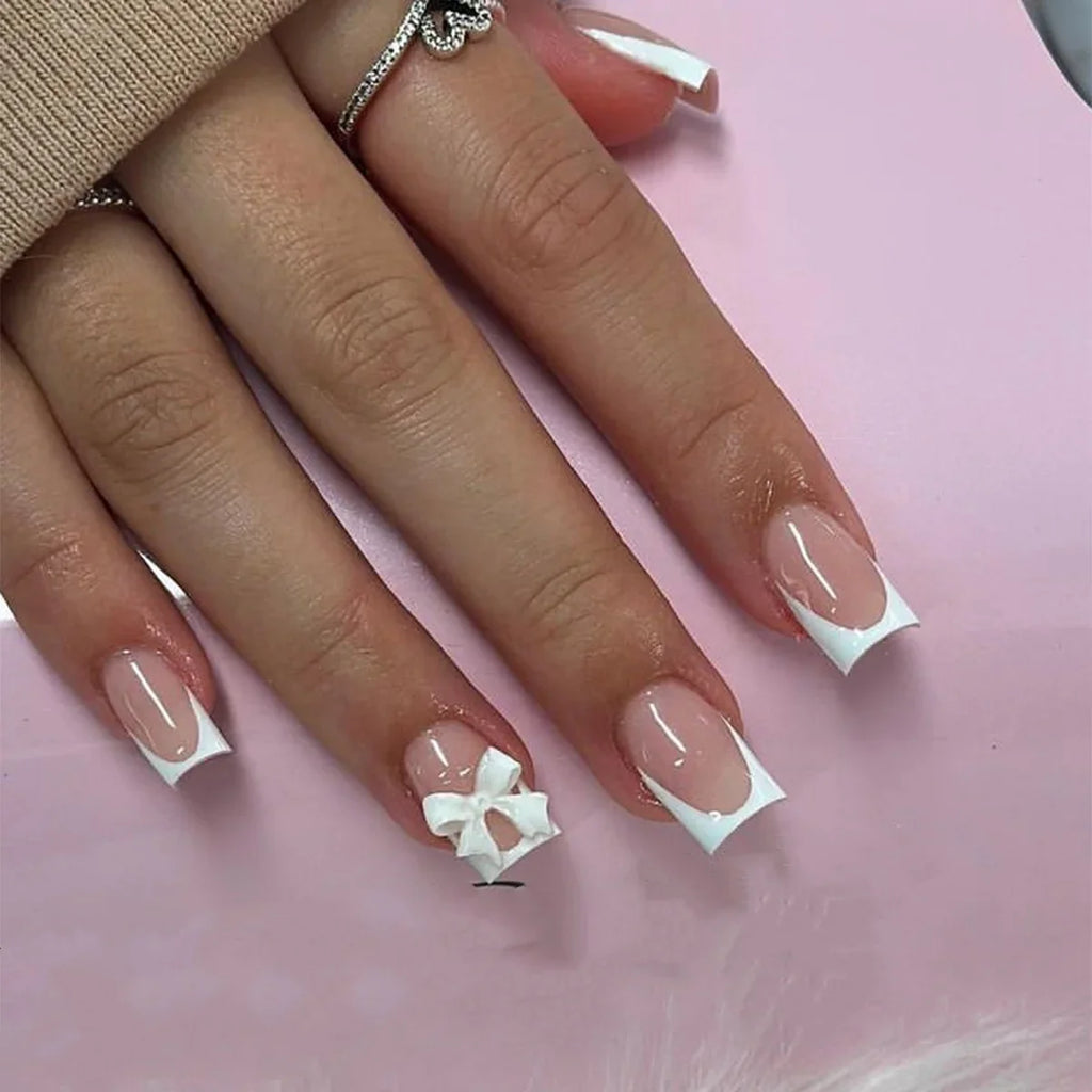 Charming Bow French Ballet Press-On Nails