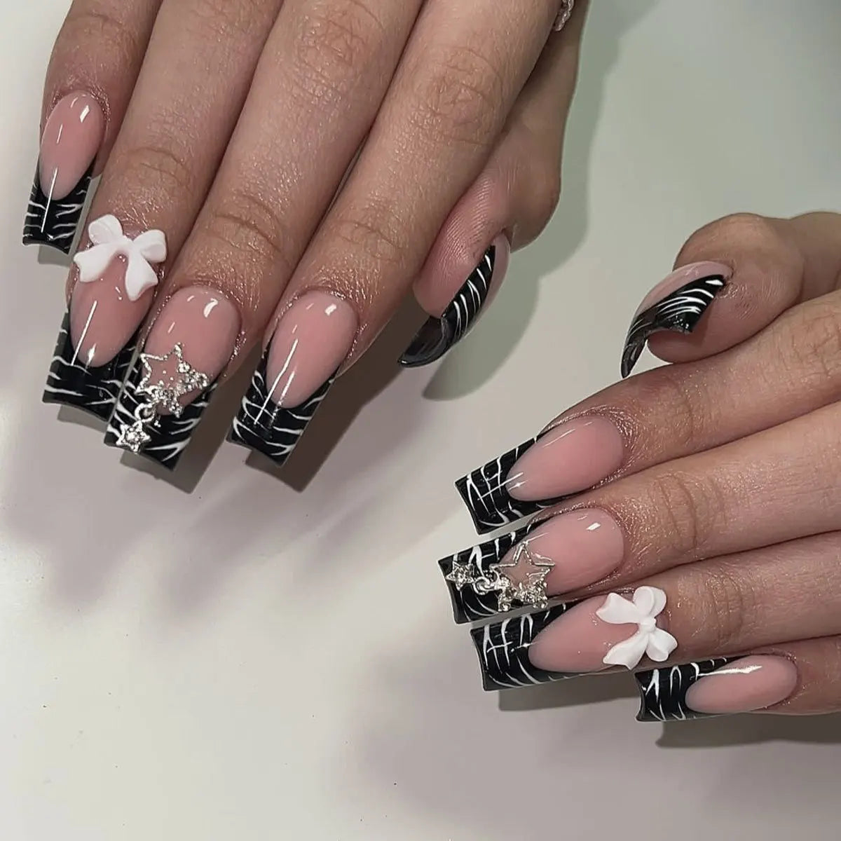 Charming Bow French Ballet Press-On Nails