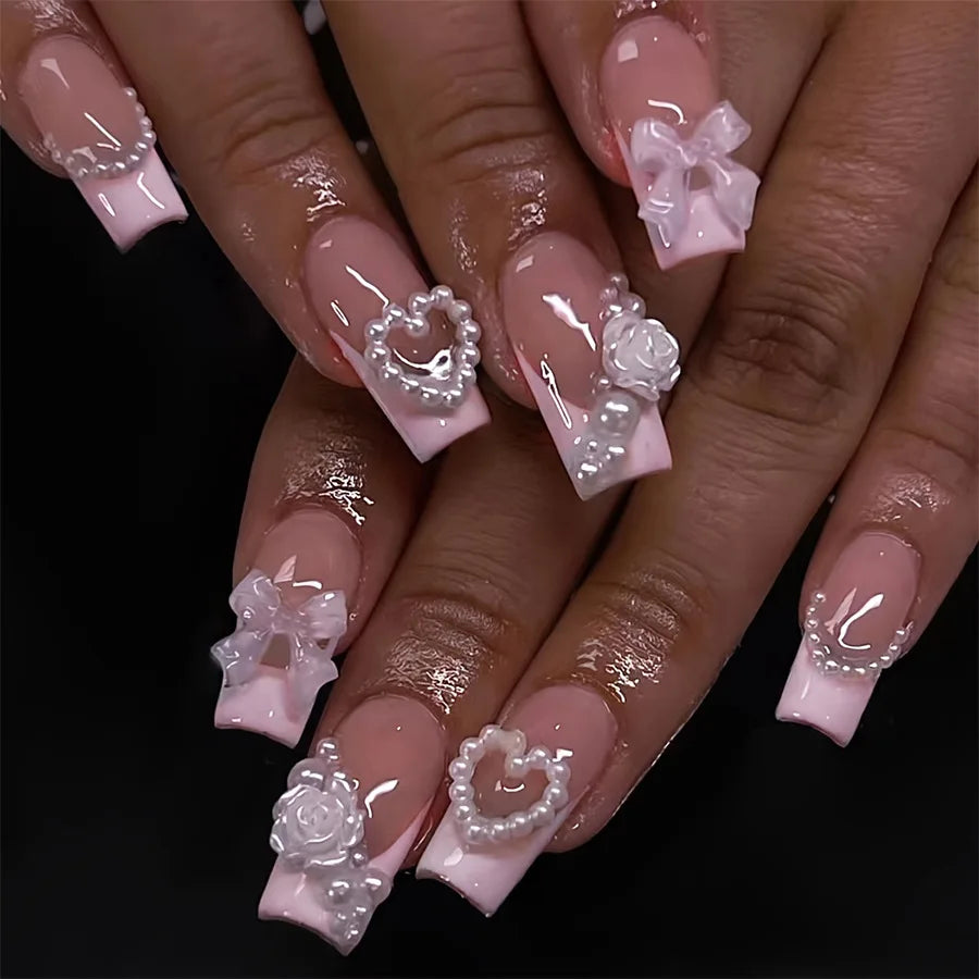 Charming Bow French Ballet Press-On Nails