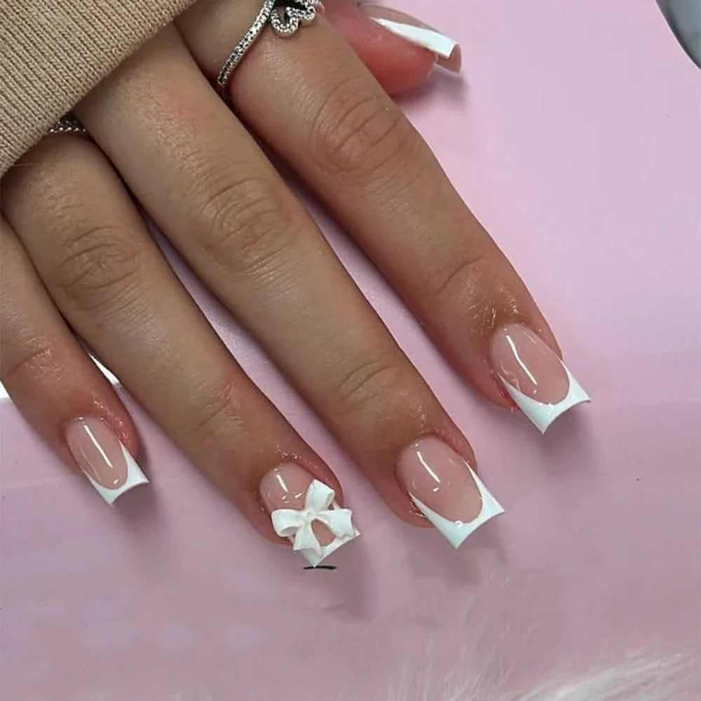 Charming Bow French Ballet Press-On Nails
