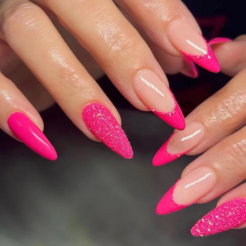 French Rainbow Acrylic Press-On Nails