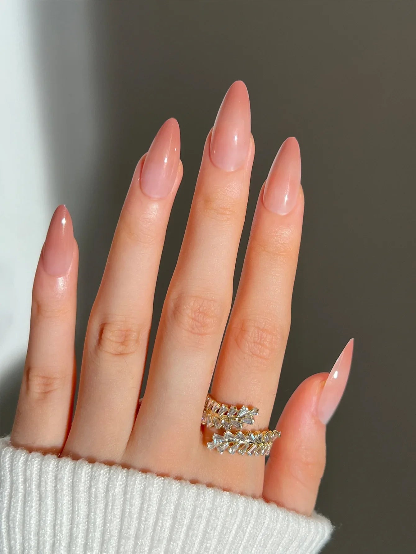 French Rainbow Acrylic Press-On Nails