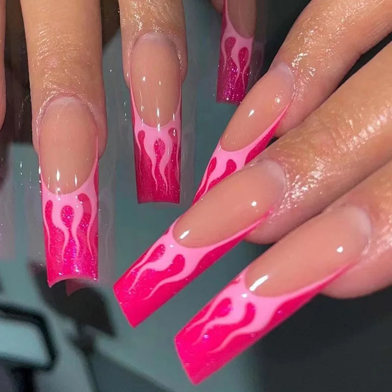 Pink Bow Press on Nails