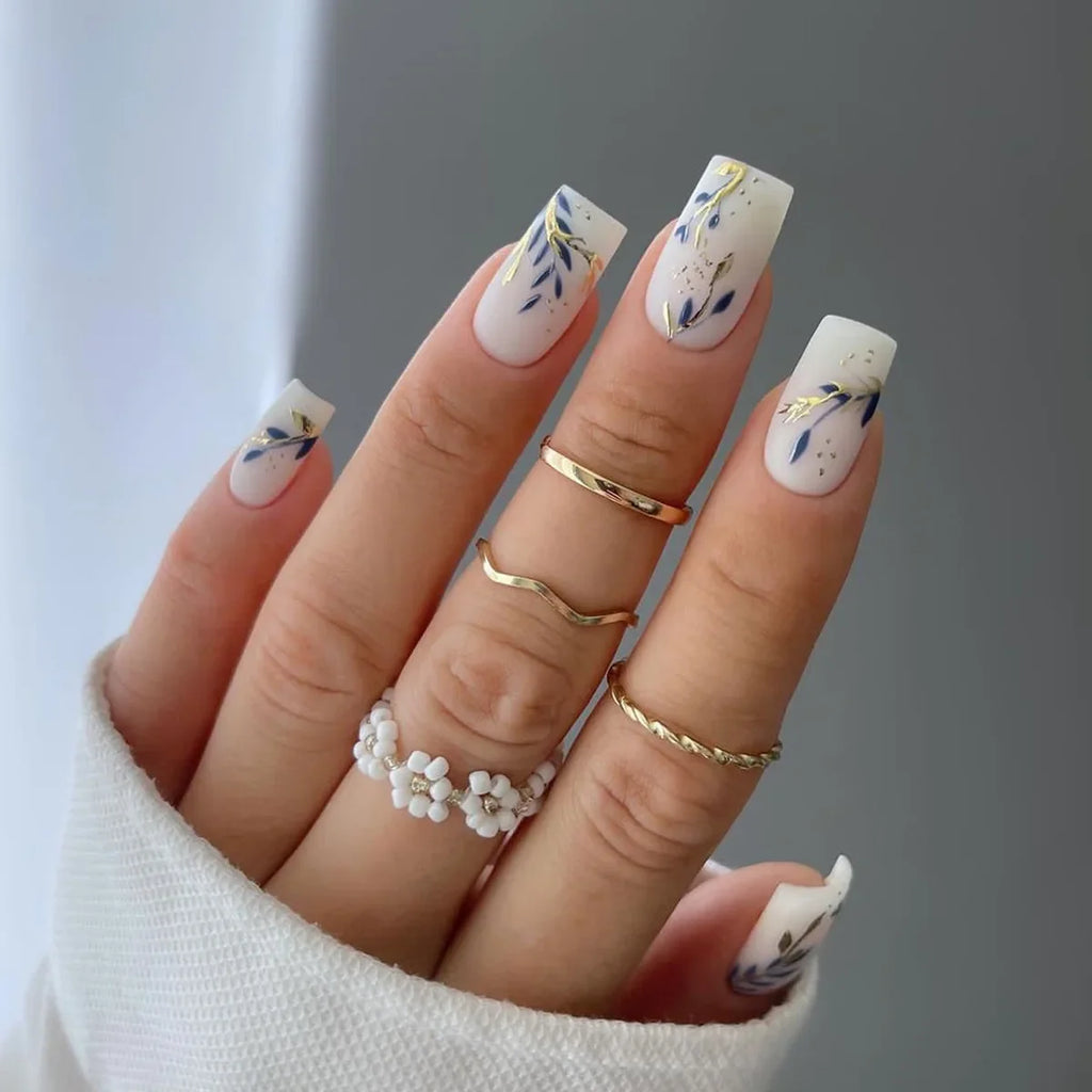24pcs Flower Design Press On Nails Set-24