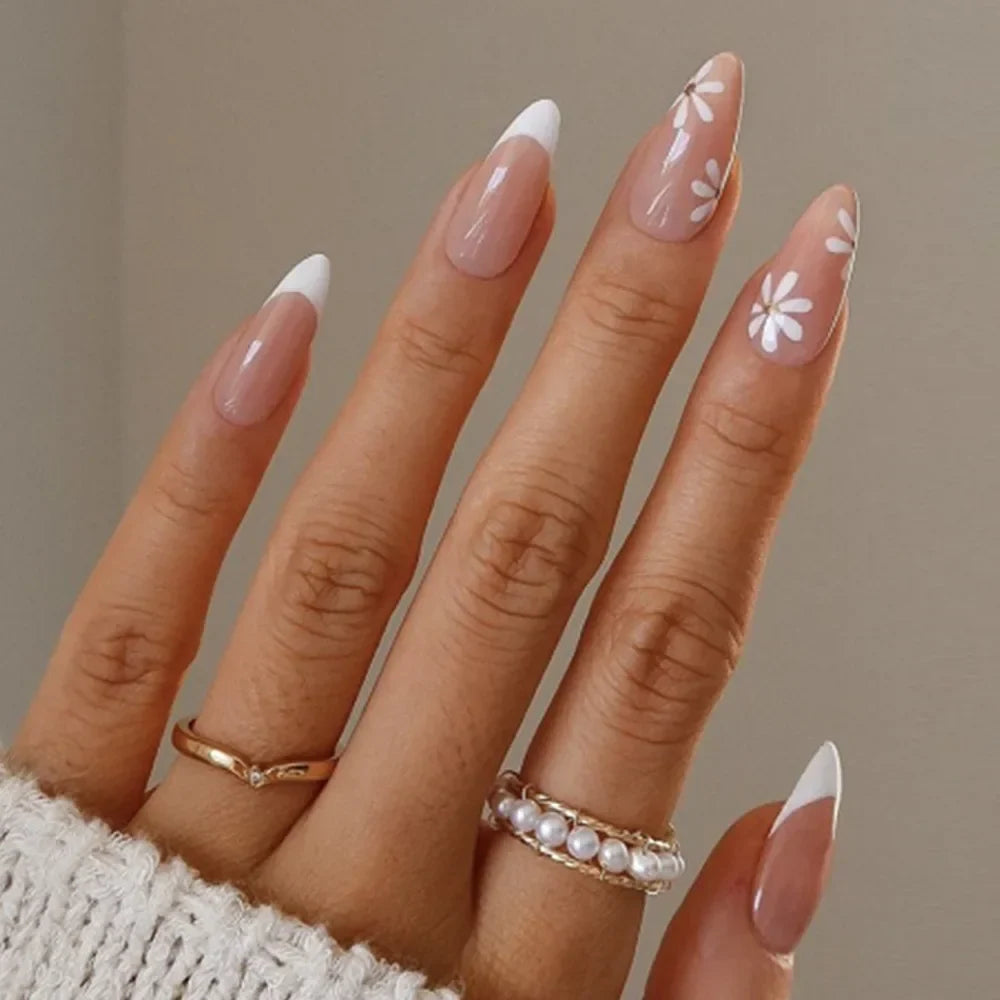 French Rainbow Acrylic Press-On Nails