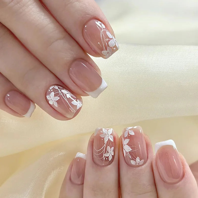Charming Bow French Ballet Press-On Nails