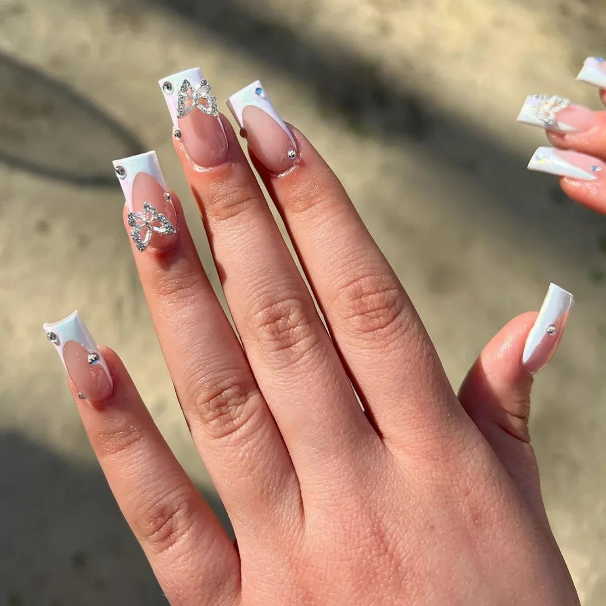 Charming Bow French Ballet Press-On Nails