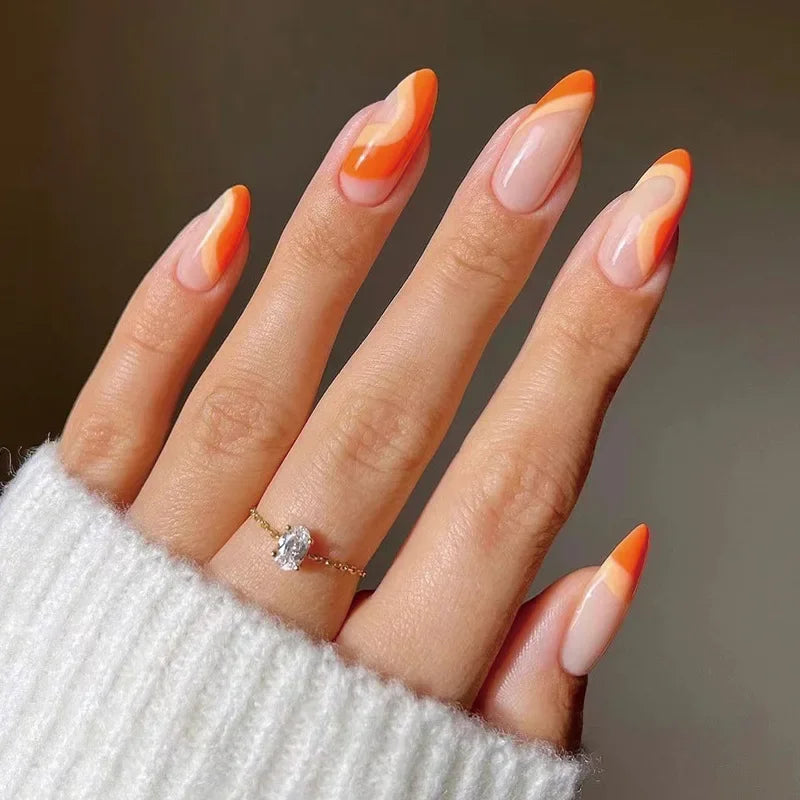 French Rainbow Acrylic Press-On Nails