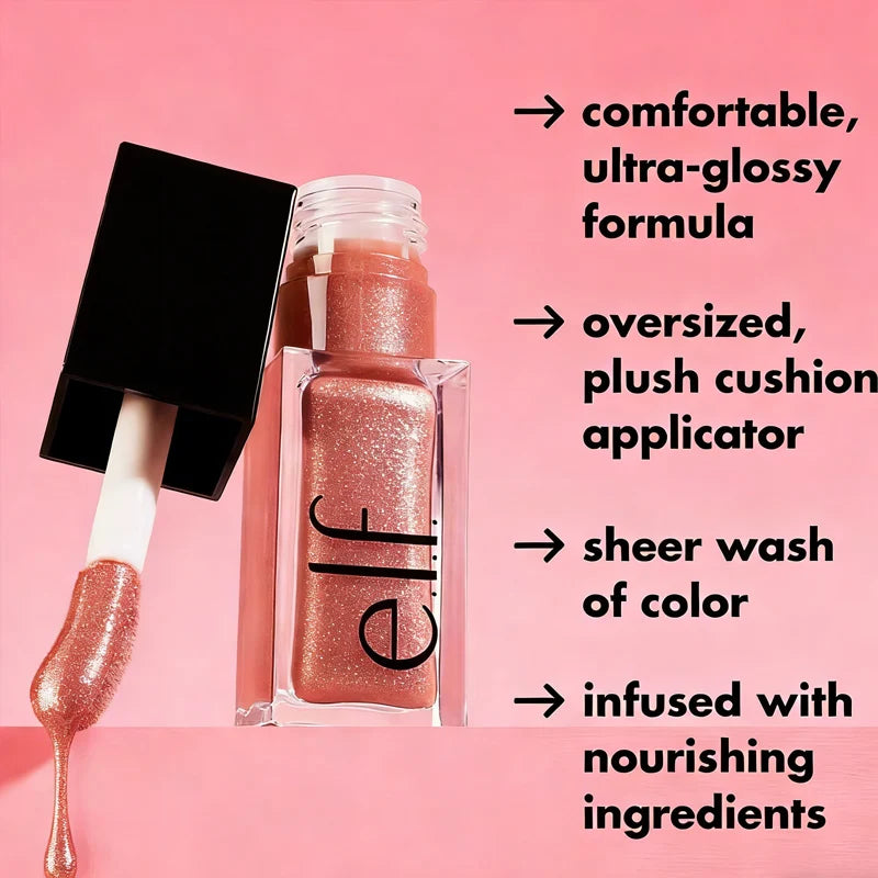 New Elf Mirror-Shine Lip Gloss Moisturizes And Nourishes Lips Improve Lip Lines And Dryness Creates Hydrated And Plump Lip Look