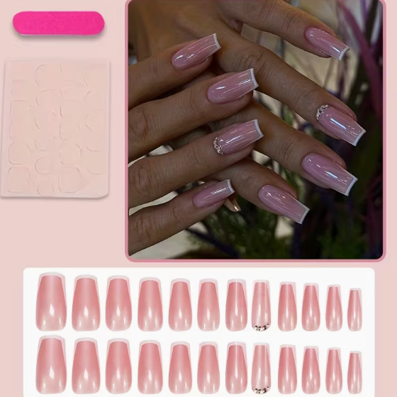 Set unghie press on gel con limetta e biadesivi inclusi