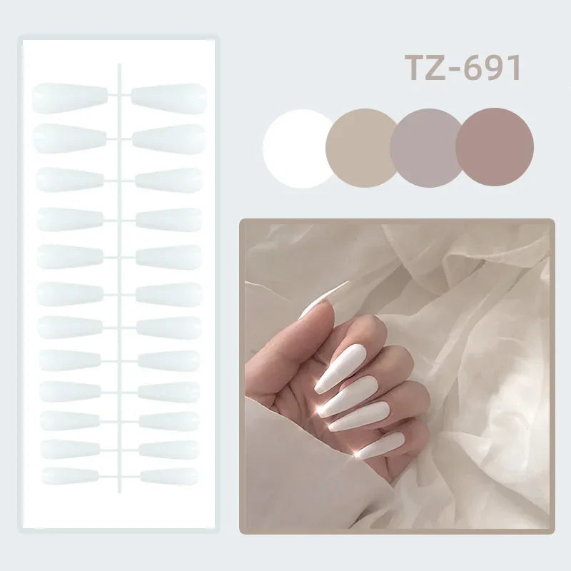 French Rainbow Acrylic Press-On Nails