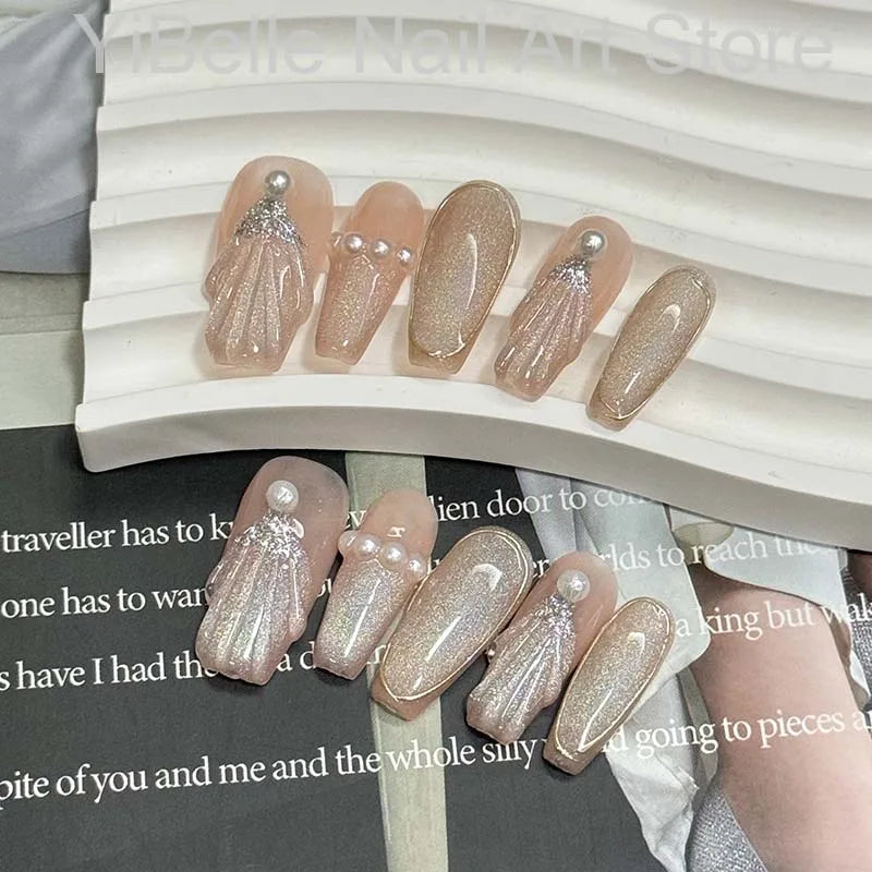 Sea Shells Handmade Press On Nails Ballerina