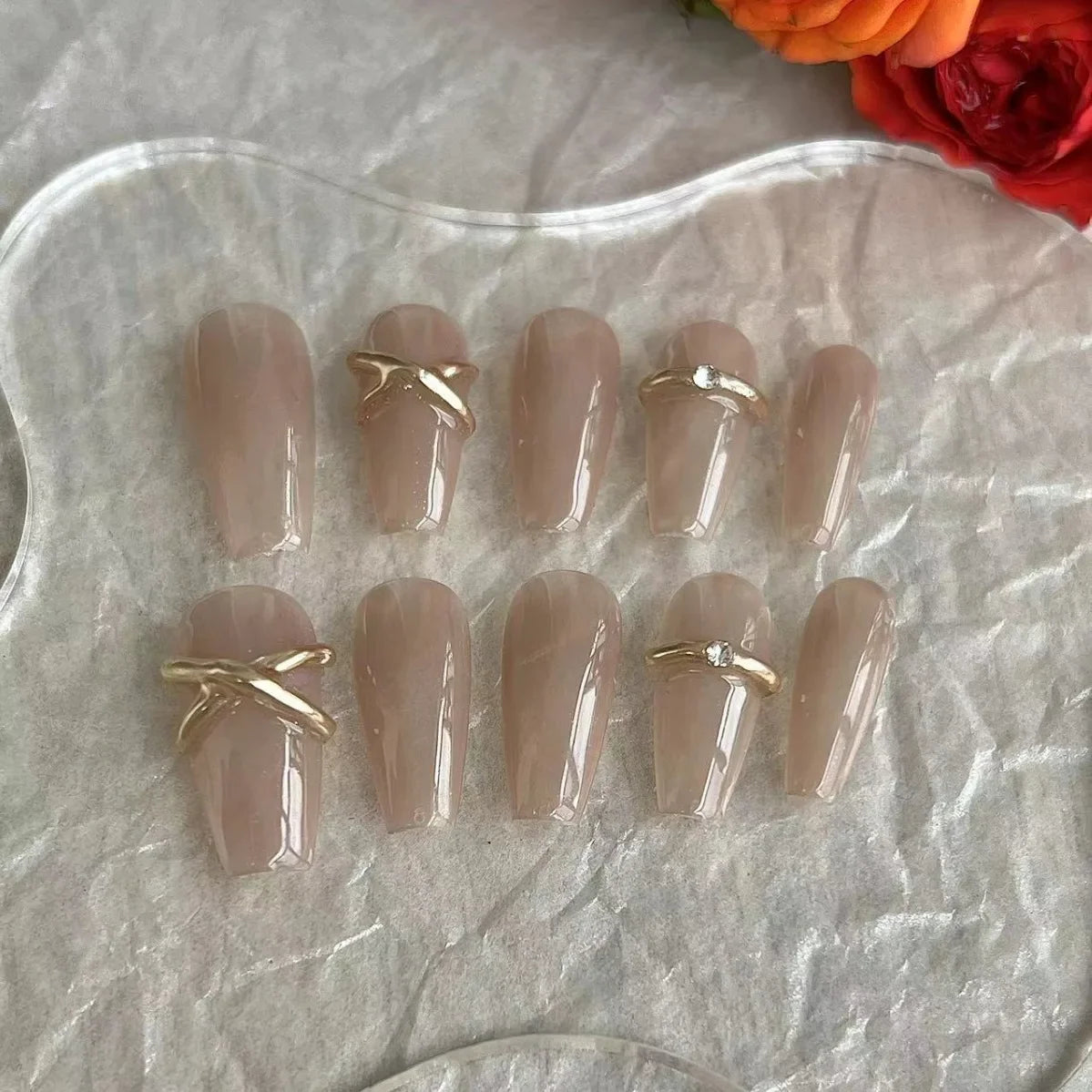 Sea Shells Handmade Press On Nails Ballerina