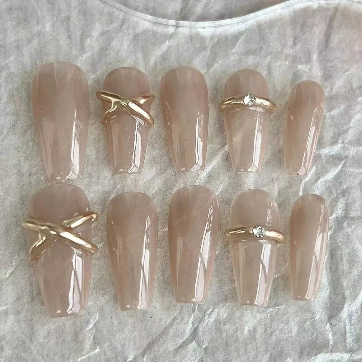 Sea Shells Handmade Press On Nails Ballerina