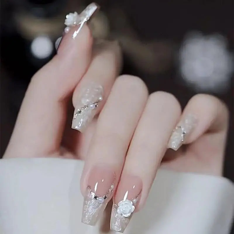 Sea Shells Handmade Press On Nails Ballerina