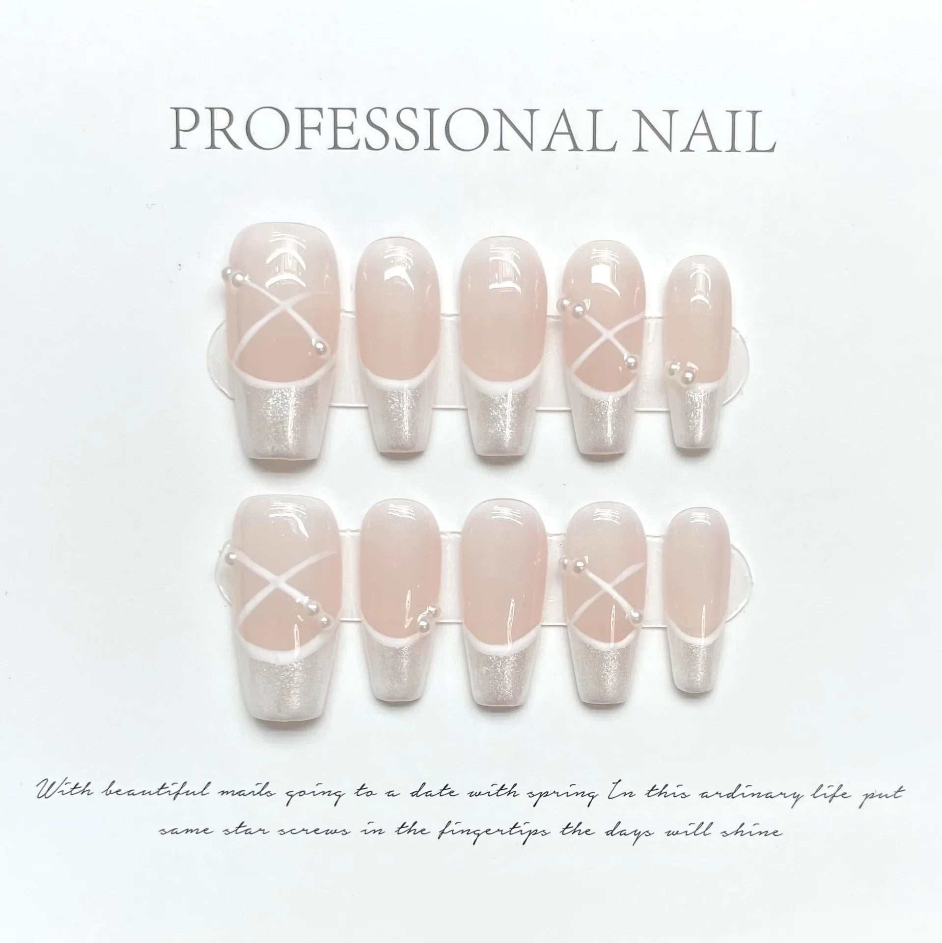 Sea Shells Handmade Press On Nails Ballerina