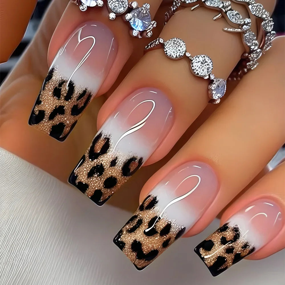 24pcs Flower Design Press On Nails Set-52