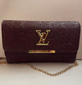 Elite Calfskin Clutch with Chain Strap